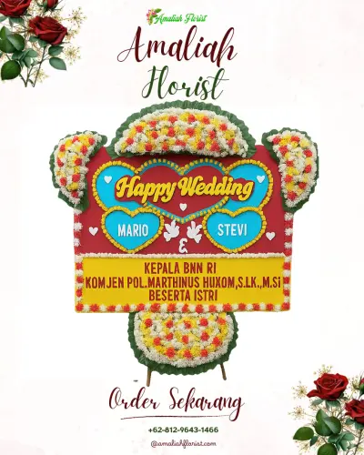 Karangan Papan Bunga Pernikahan di Sengkidu